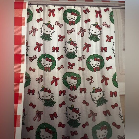 Hello Kitty Christmas Shower Curtain - Picture 2 of 4